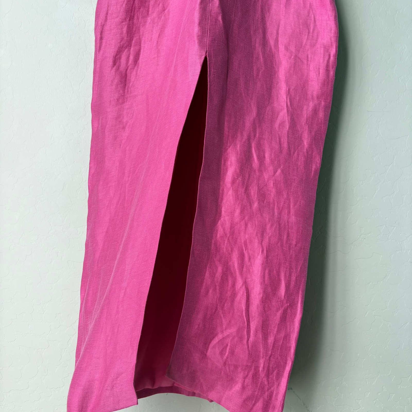 New Rasario Dress Pink Linen Crystal Buckle Midi Cocktail Shift Dress Size Us 4 — image 6 of 8